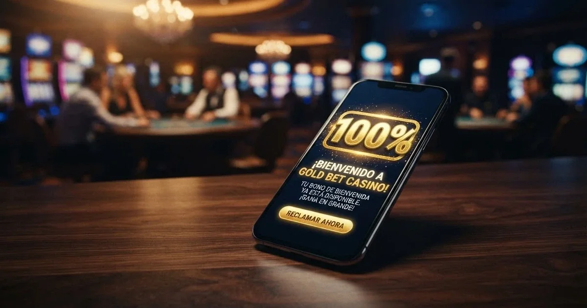 Interfaz de casino online español mostrando una oferta de bienvenida con igualación del 100% sobre el primer depósito en pantalla