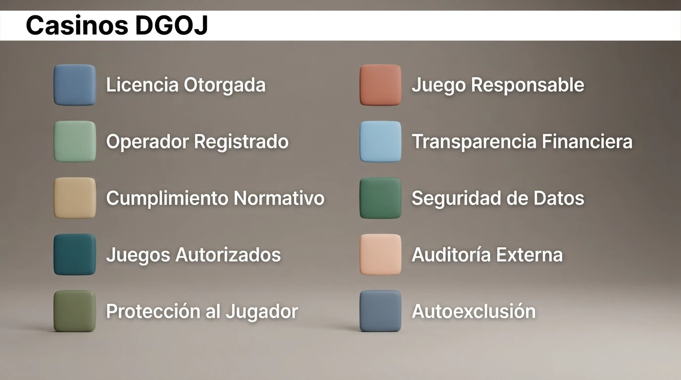 Representación visual de una tabla comparativa con los logotipos de los 10 casinos DGOJ analizados
