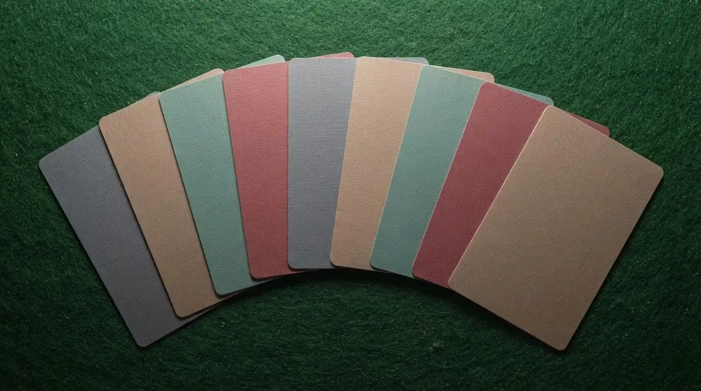 Una fila de diez tarjetas con los logotipos de los casinos analizados, ordenadas sobre una mesa de juego