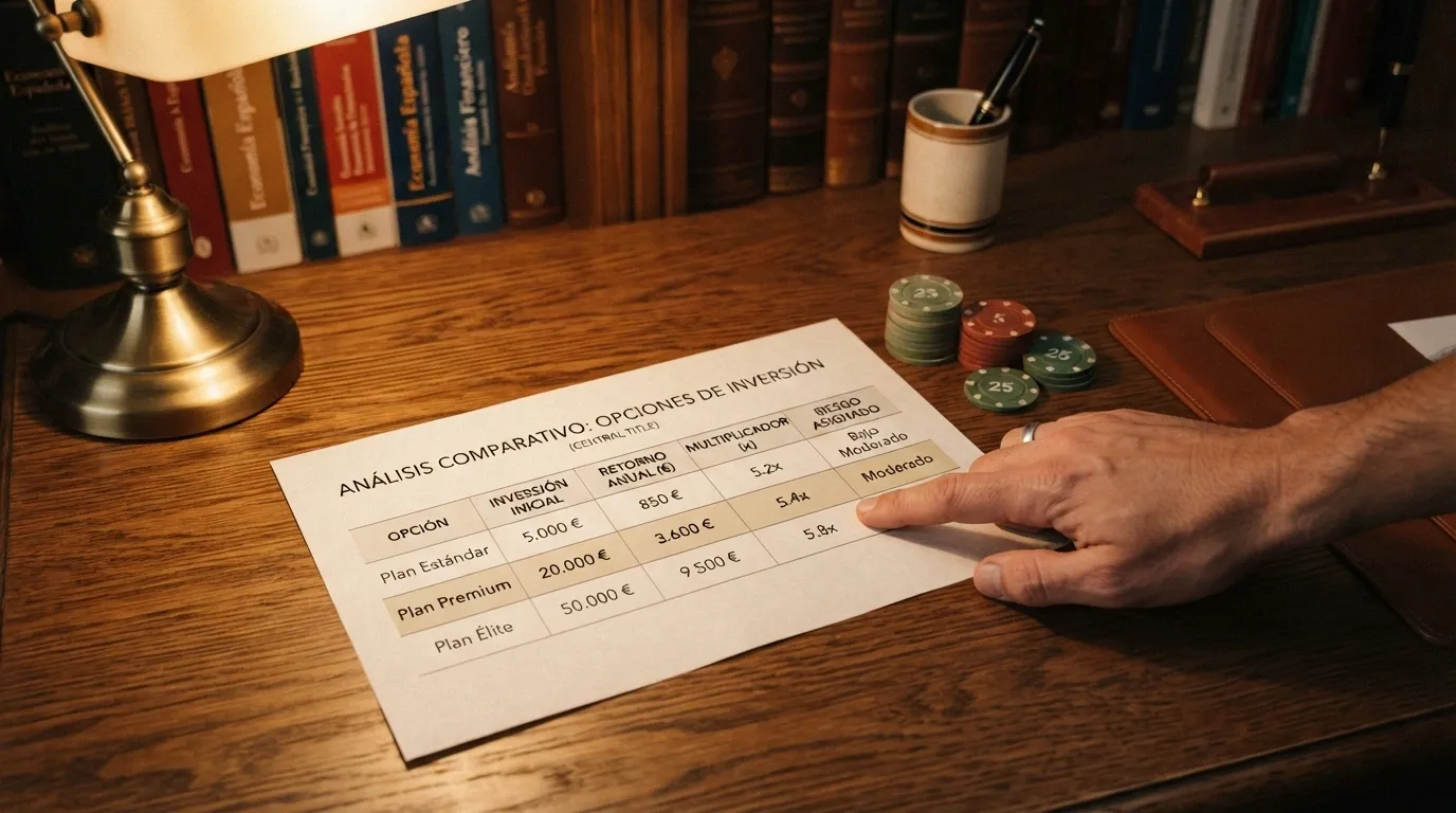 Captura parcial de una tabla comparativa con columnas de importe, rollover y validez para varios operadores