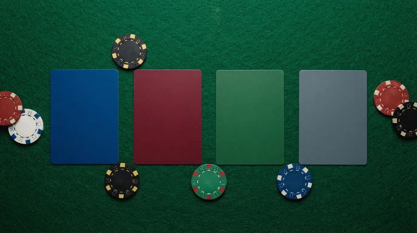 Varias tarjetas alineadas sobre una mesa de juego virtual, cada una con el logotipo de un operador y sus cifras clave visibles.