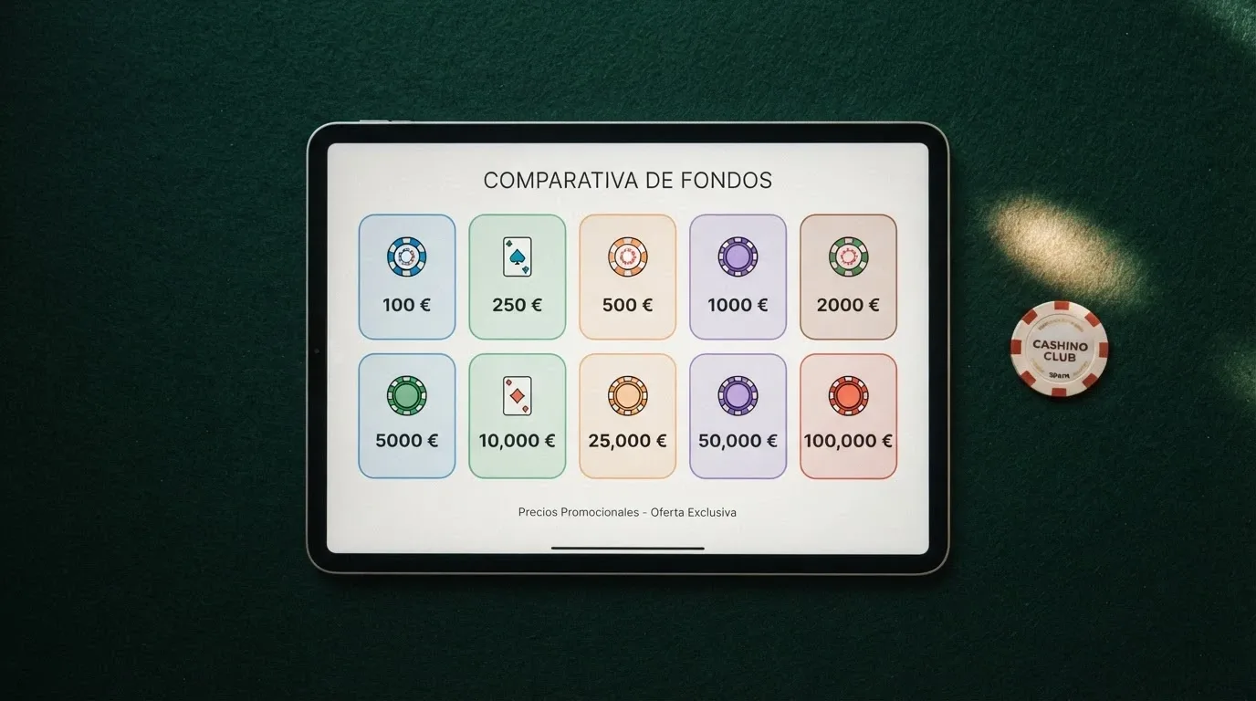 Tabla con logos y nombres de los principales casinos online con licencia DGOJ que aceptan depósitos bajos en España