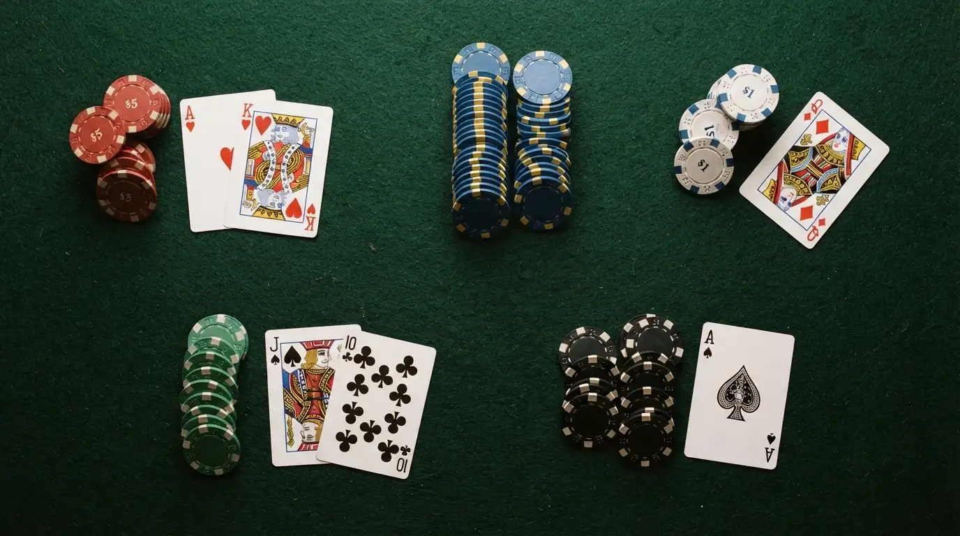 Pantalla dividida mostrando fichas de varios casinos online legales con sus bonos destacados