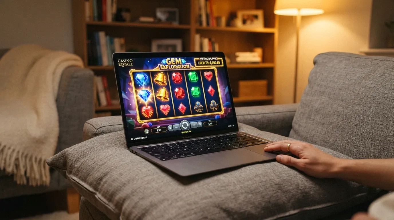 Pantalla de juego en modo demo de un slot BTG con el indicador de saldo ficticio visible