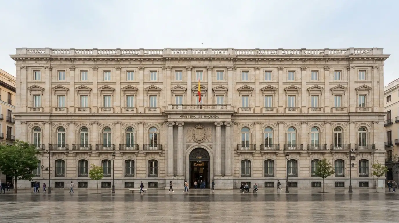 La fachada de la sede de la DGOJ en Madrid con el escudo oficial visible