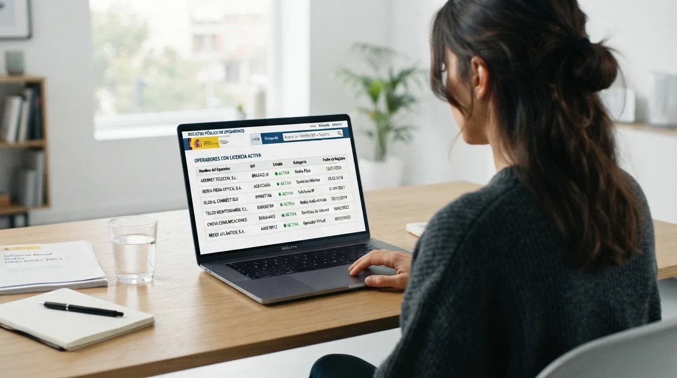 Captura parcial del registro público de operadores con licencia en la web de la DGOJ (ordenacionjuego.es) con varios nombres de operador y su estado de licencia visibles