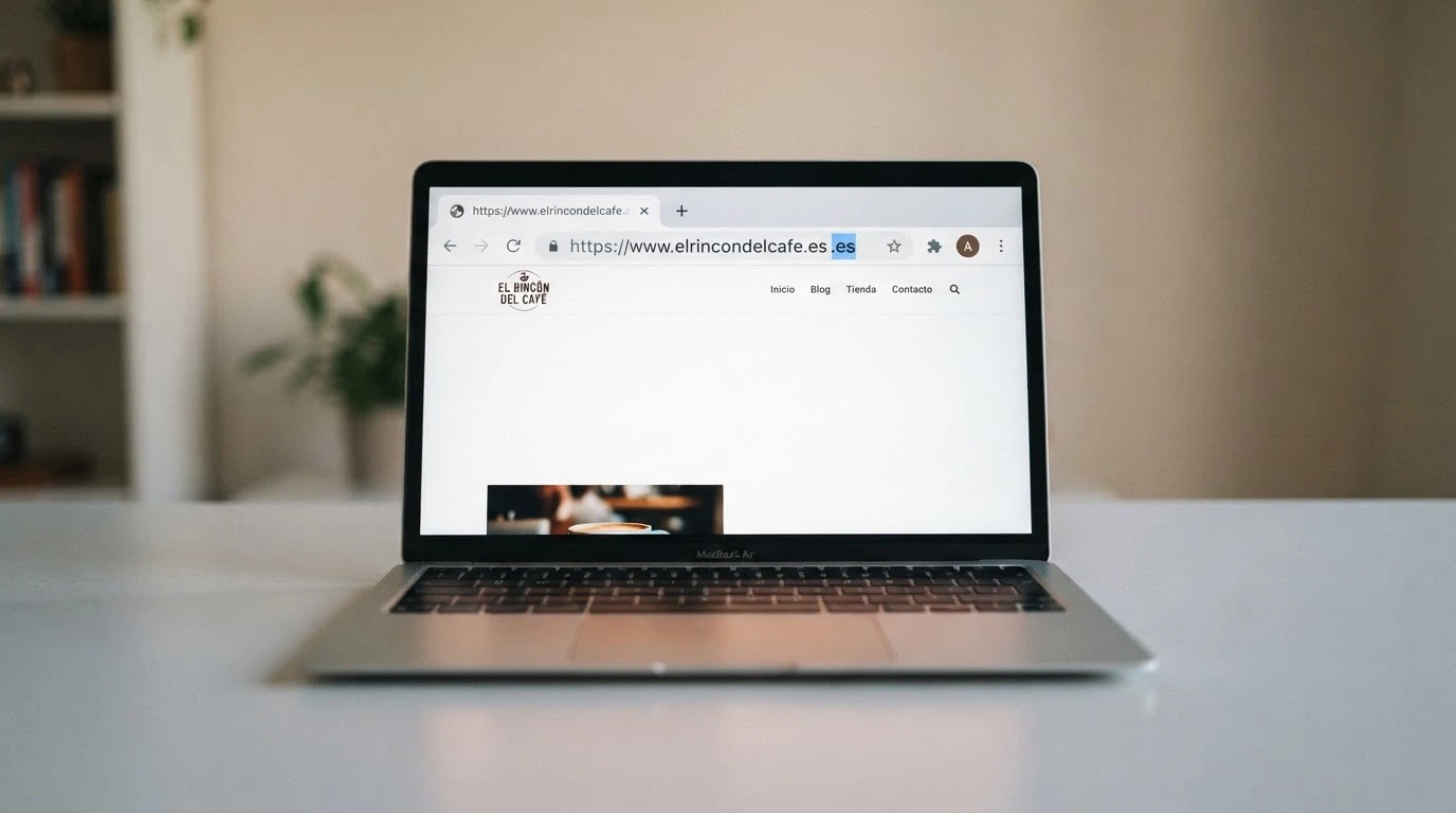 Primer plano de la URL de un casino online español con el dominio .es resaltado en la barra de direcciones