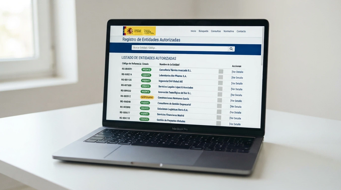 Captura del registro público de operadores autorizados en ordenacionjuego.es con el buscador visible