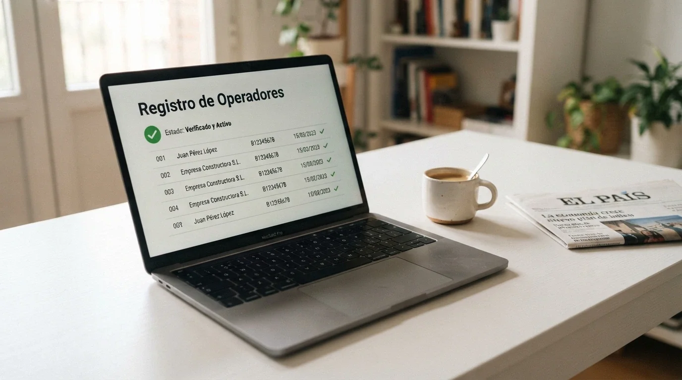 Pantalla de ordenador mostrando el sitio ordenacionjuego.es con el registro público de operadores autorizados