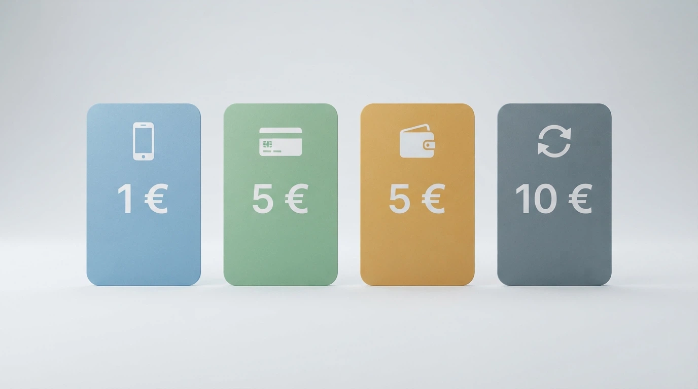 Comparativa visual de métodos de pago con sus importes mínimos reales en un casino online español