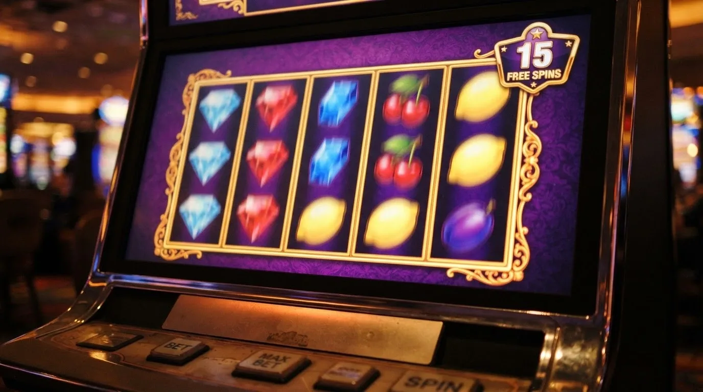 Interfaz de una slot online popular —como Sweet Bonanza o Gates of Olympus— con el indicador de tiradas gratuitas activas visible en la esquina superior