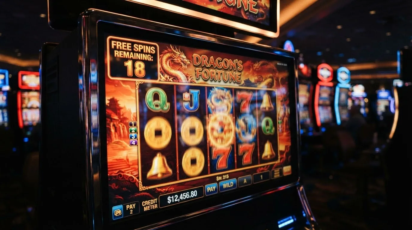 Interfaz de un slot online con el contador de tiradas gratis activas visible en la esquina superior